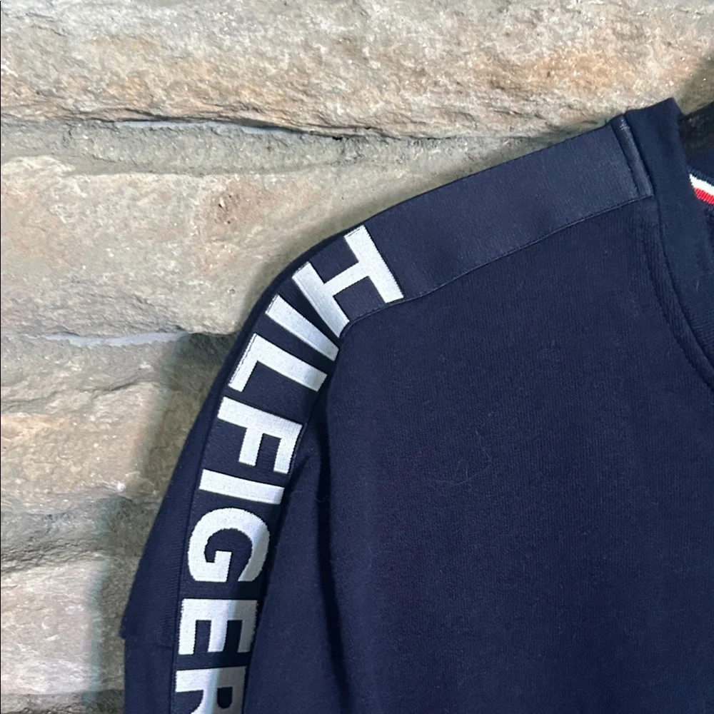 Tommy Hilfiger Navy Sweatshirt with Red and White Accents. XS - Picture 3 of 8